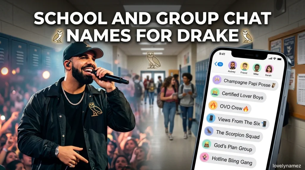 School and Group Chat Names for Drake